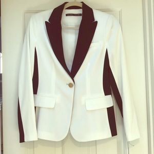 Black and white blazer